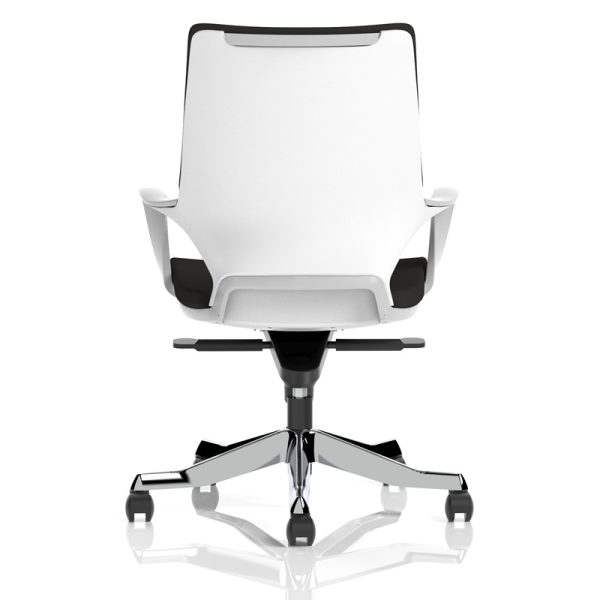 executive office chair in black fabric back view