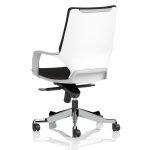 executive office chair in black fabric back view