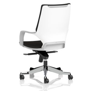 executive office chair in black fabric back view