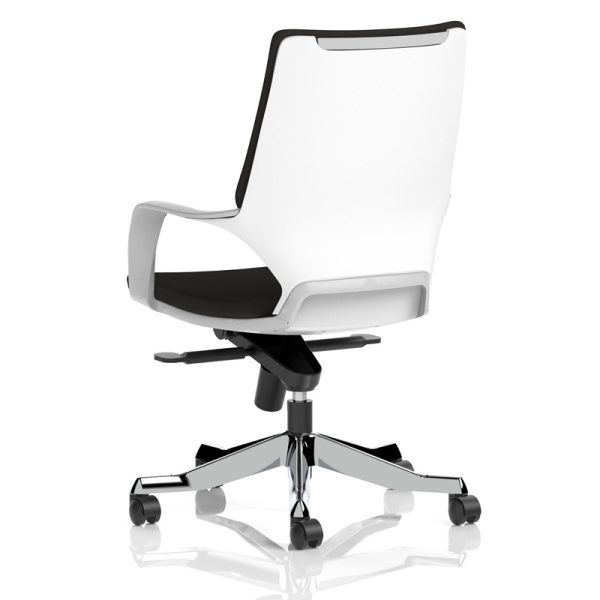 executive office chair in black fabric back view