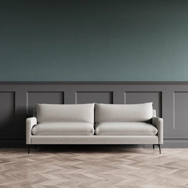 grey fabric sofa in roomshot
