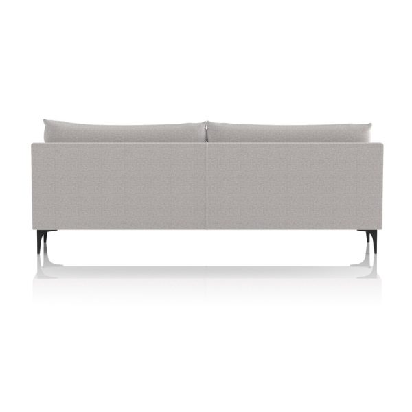 grey fabric sofa back view