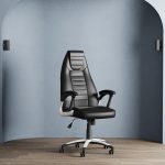 high back black leather executive office chair