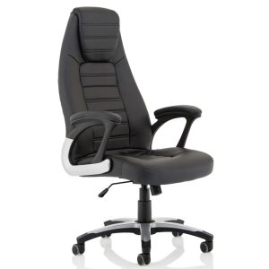 high back black leather executive office chair