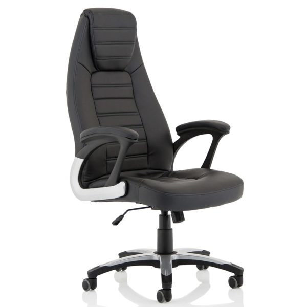 high back black leather executive office chair