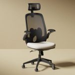 high mesh back office chair with fabric seat