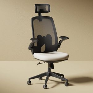 high mesh back office chair with fabric seat