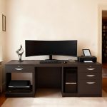 home office desk black with drawers and storage