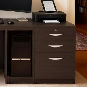 home office desk black with drawers and storage