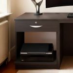 home office desk black close up
