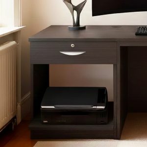 home office desk black close up