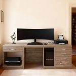 home office desk grey with drawers and storage