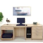 home office desk in sandstone finish