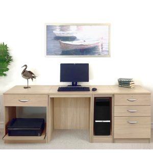 home office desk in sandstone finish