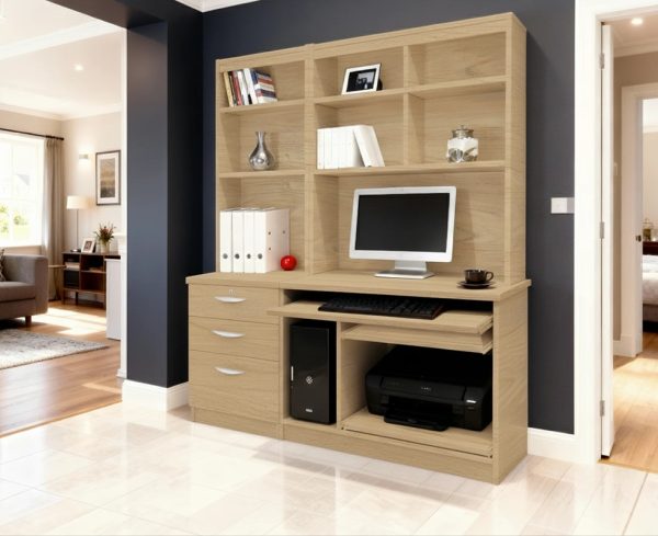home office desk oak with storage