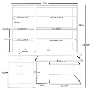 home office desk set dimensions