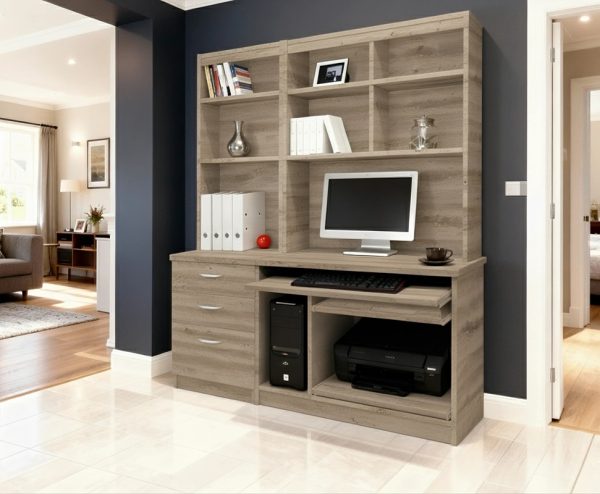 home office desk grey with storage