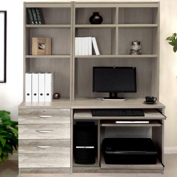 home office desk in grey finish