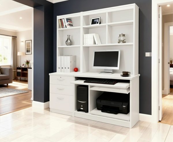 home office desk white with storage