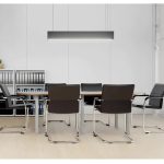 meeting chair black leather around a meeting table