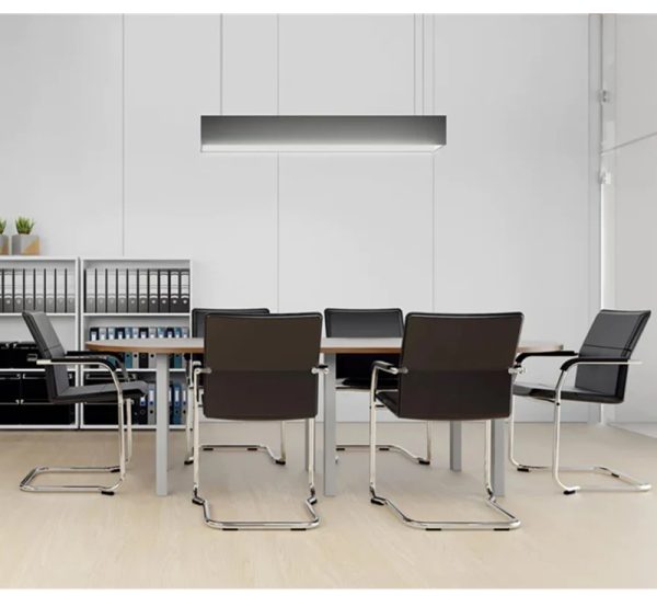 meeting chair black leather around a meeting table