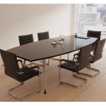 meeting chair black leather around a meeting table