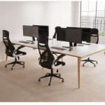 mesh back chairs black around office desks