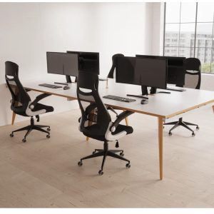 mesh back chairs black around office desks