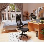 mesh back office chair black in student room