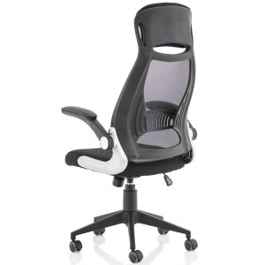mesh back executive office chair black back view