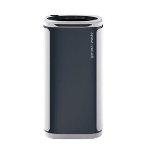office recycling bin with black top for general waste
