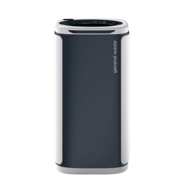 office recycling bin with black top for general waste