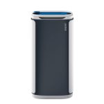 office recycling bin with blue slot top for paper