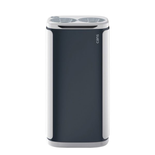 office recycling bin with grey top for cans