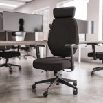 task operator chair in black fabric in office
