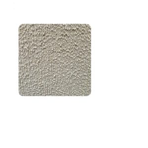 curved sofa in cream boucle fabric swatch