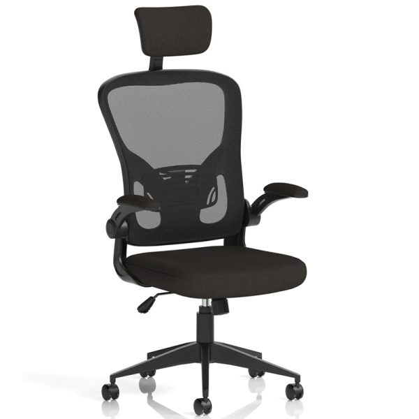 executive mesh chair with folding arms