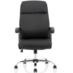 executive office chair black leather front view