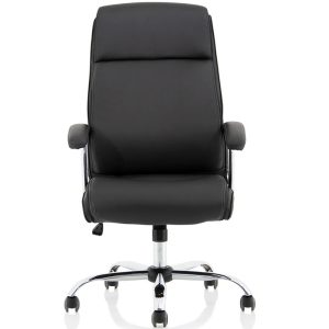 executive office chair black leather front view