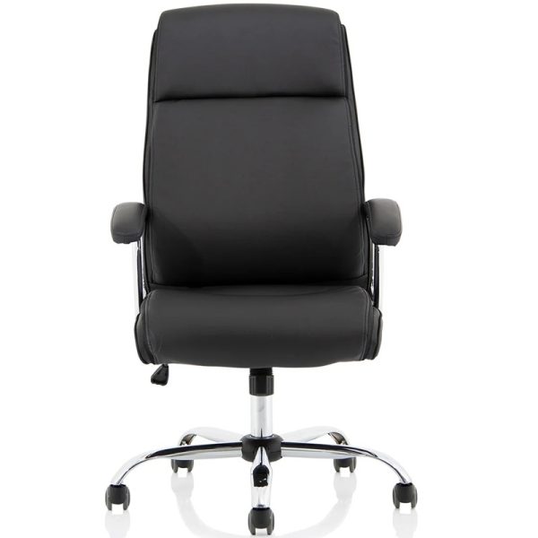 executive office chair black leather front view