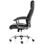 executive office chair black leather side view