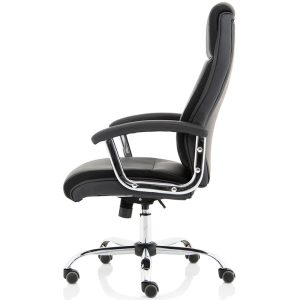 executive office chair black leather side view
