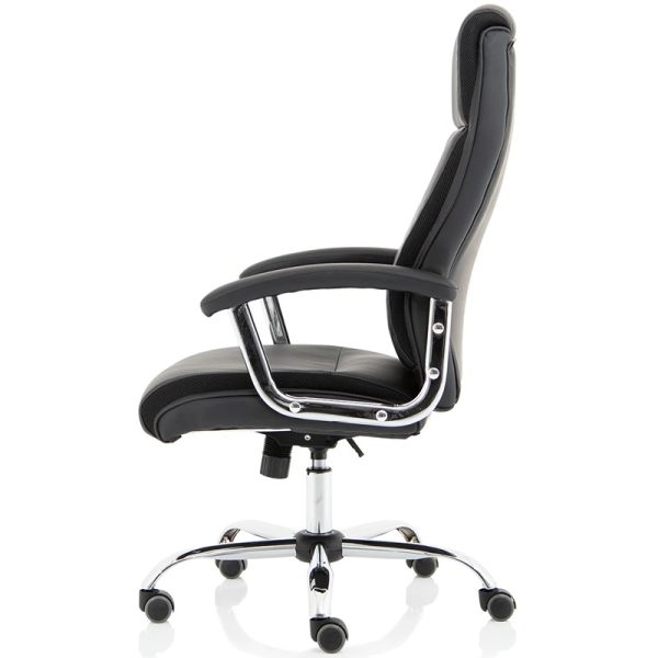 executive office chair black leather side view
