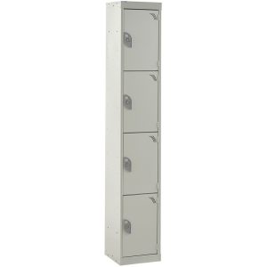 express locker with 4 doors. With grey carcass and blue doors