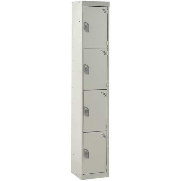 express locker with 4 doors. With grey carcass and blue doors