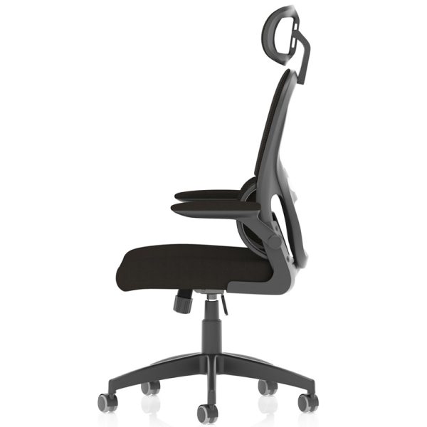 mesh back task operator chair side view