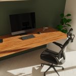 mesh back task operator chair in front of office desk