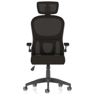 mesh back task operator chair front view
