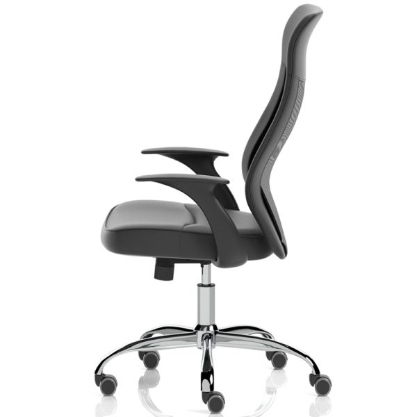 mesh back task operator chair side view