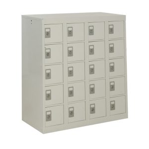 personal effect locker with 20 compartments grey